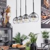 Koyoto  Lampadario a sospensione Vetro 15 cm Chiaro, Grigio fumo, 4-Luci