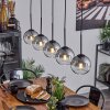 Koyoto  Lampadario a sospensione Vetro 15 cm Cromo, Chiaro, Grigio fumo, 5-Luci