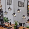 Koyoto  Lampadario a sospensione Vetro 15 cm Cromo, Chiaro, Grigio fumo, 5-Luci