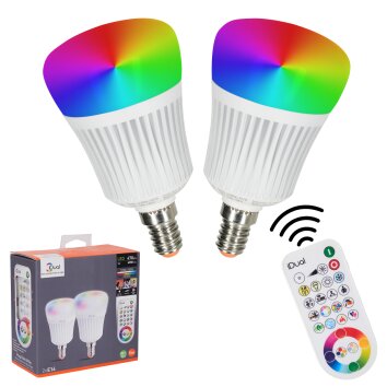 Candal E14 LED RGB 7 Watt 2200-6500 Kelvin 470 Lumen Set di 2 con telecomando