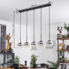 Koyoto  Lampadario a sospensione Vetro 15 cm Cromo, Chiaro, Grigio fumo, 5-Luci