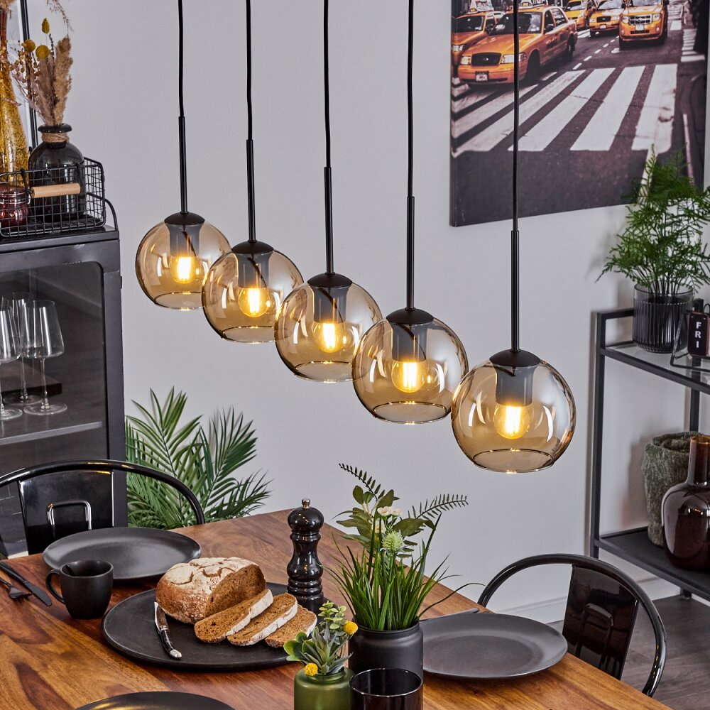 Koyoto Lampadario a sospensione Vetro 15 cm Ambrato, 5-Luci main product photo