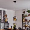 Koyoto  Lampadario a sospensione Vetro 25 cm Cromo, Chiaro, Grigio fumo, 1-Luce