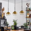 Koyoto  Lampadario a sospensione Vetro 15 cm Oro, Chiaro, 3-Luci