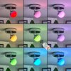 Sanchequias Plafoniera LED Cromo, 1-Luce, Telecomando, Cambia colore