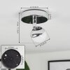 Sanchequias Plafoniera LED Cromo, 1-Luce, Telecomando, Cambia colore