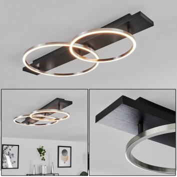 Pompu Plafoniera LED Nero, 2-Luci