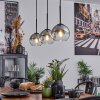 Koyoto  Lampadario a sospensione Vetro 15 cm Cromo, Chiaro, Grigio fumo, 3-Luci