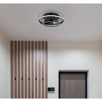 Globo LEONHARD ventilatore da soffitto LED Nero, 1-Luce, Telecomando