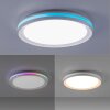 Leuchten-Direkt RIBBON Plafoniera LED Bianco, 2-Luci, Telecomando, Cambia colore