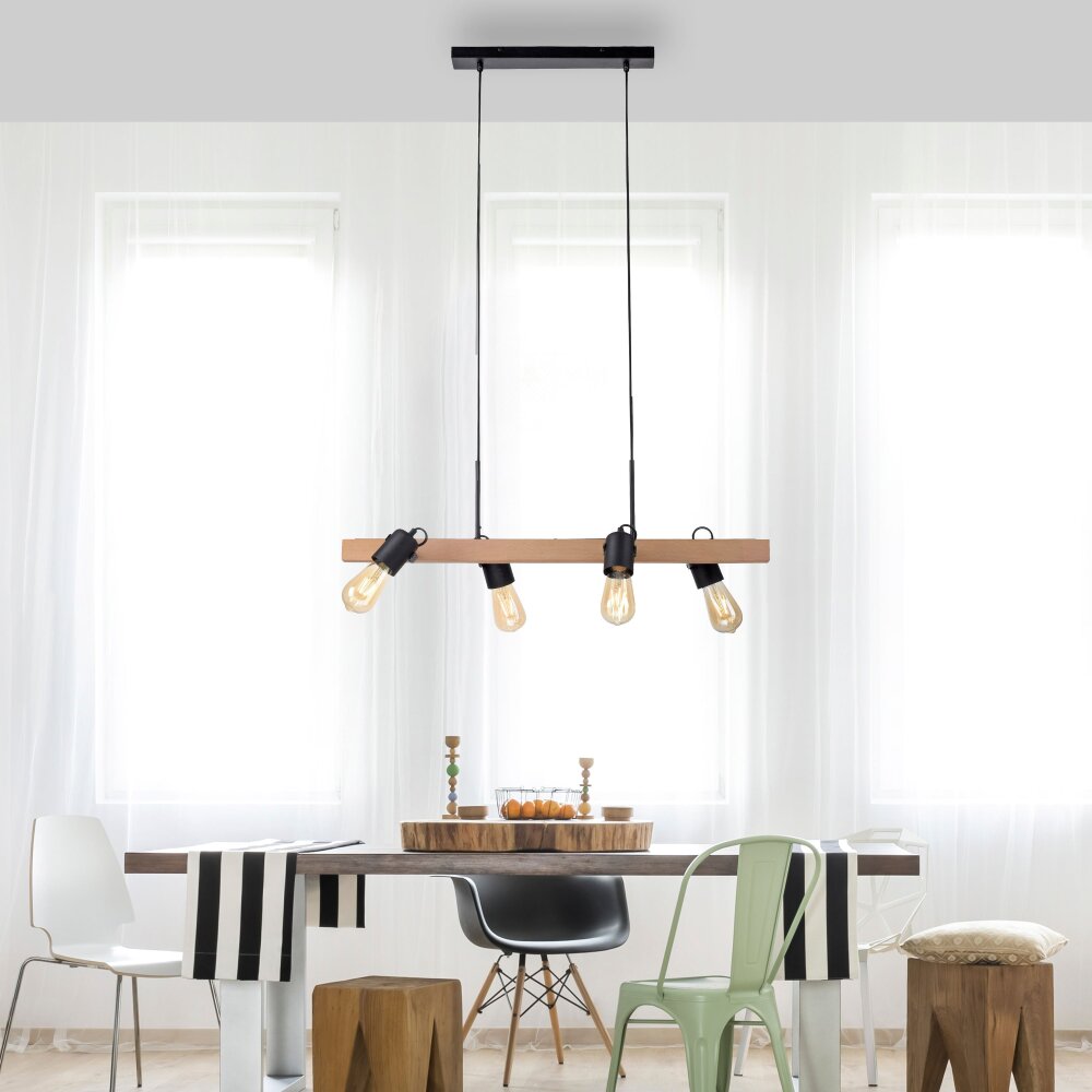 Leuchten-Direkt CANOP Lampada a Sospensione Écru, Nero, 4-Luci main product photo