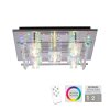 Leuchten-Direkt KEMAL2.0 Plafoniera LED Acciaio satinato, 68-Luci, Telecomando, Cambia colore