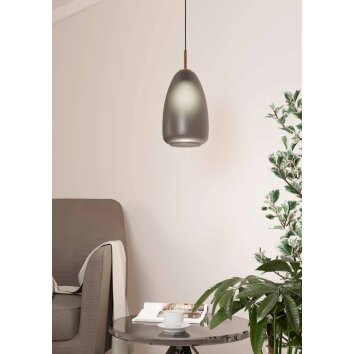 Eglo ALOBRASE Lampadario a sospensione Ottone, Nero, 1-Luce