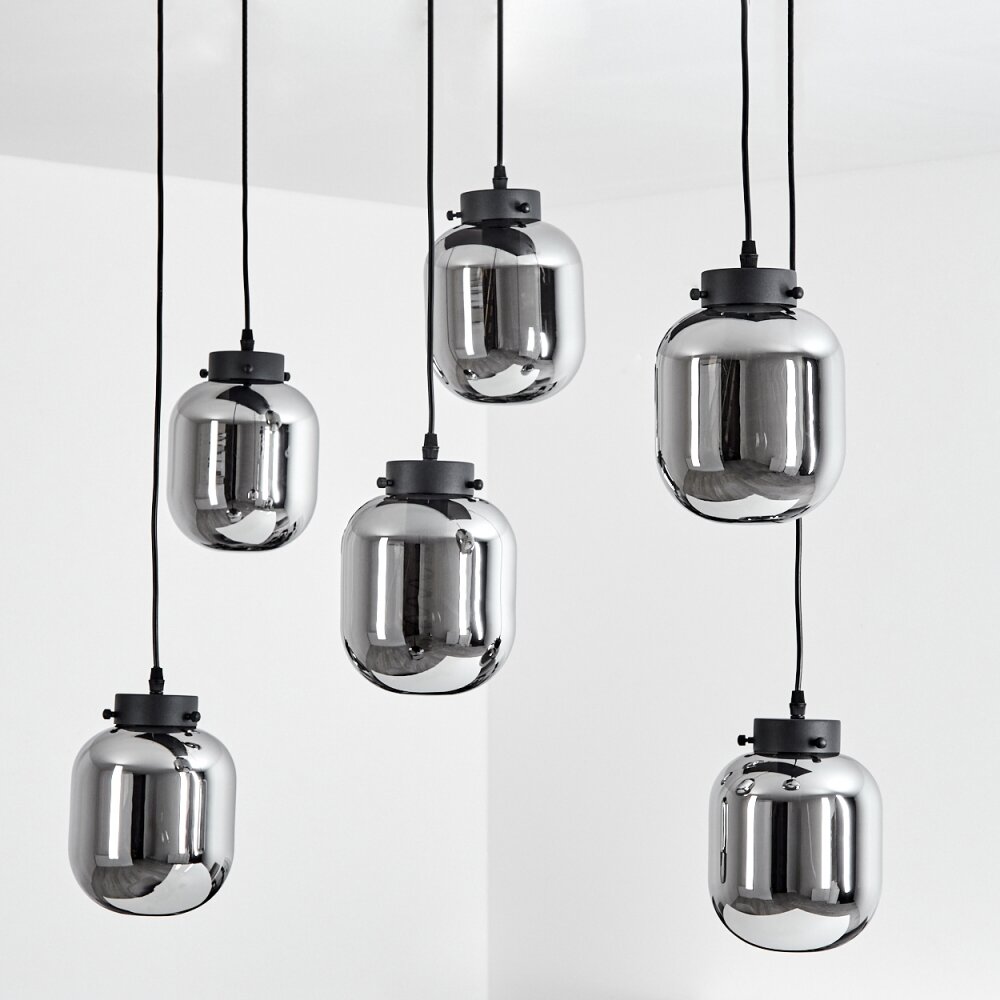 Arieux Lampadario a sospensione Nero, 6-Luci