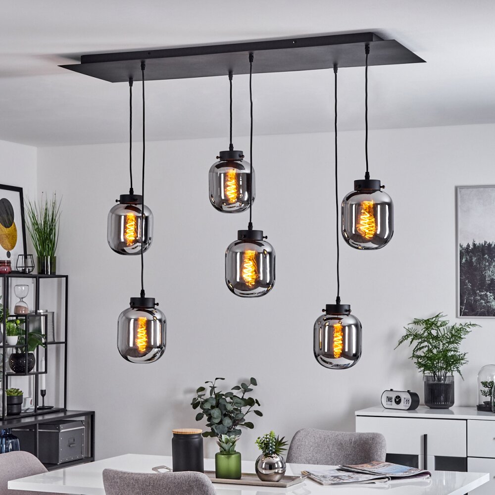 Arieux Lampadario a sospensione Nero, 6-Luci