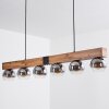Vouhet Lampada a Sospensione Marrone, Aspetto del legno, Nero, 6-Luci
