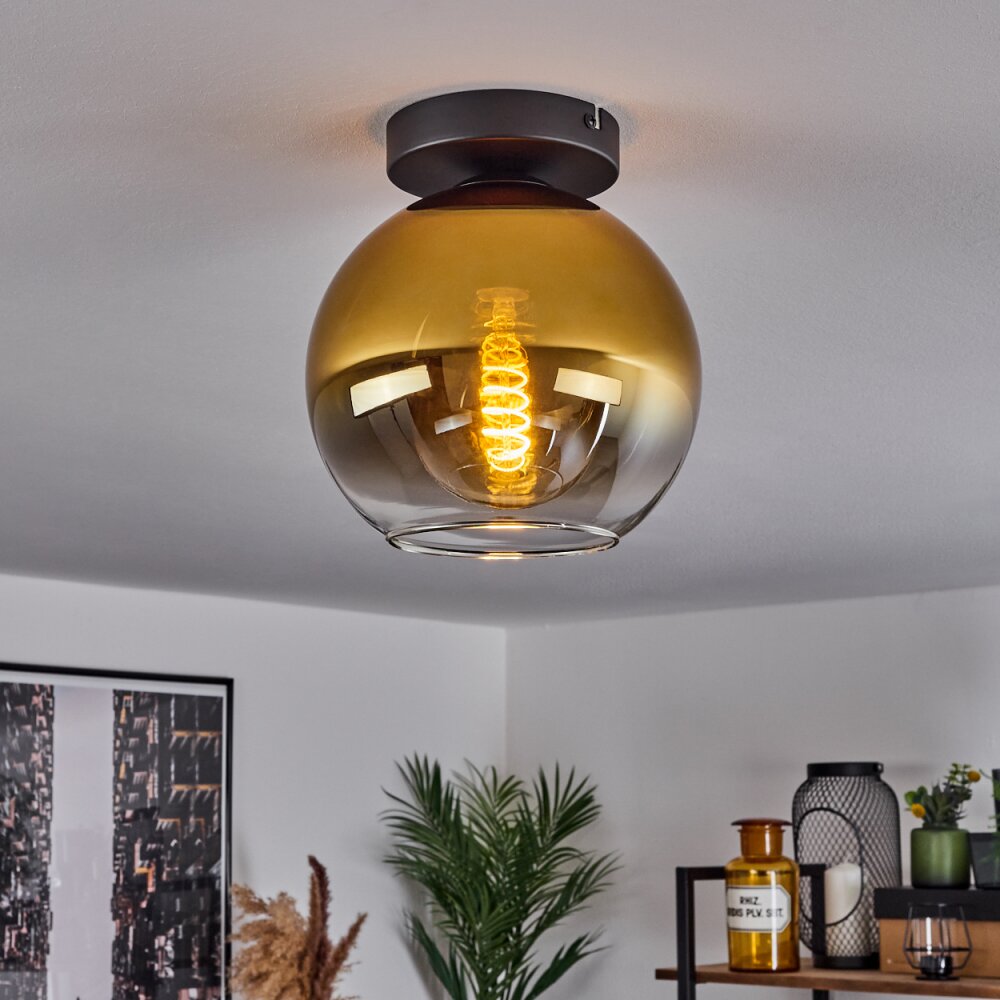 Koyoto Plafoniera Vetro 20 cm Oro, Chiaro, 1-Luce main product photo