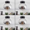 Koyoto  Plafoniera Vetro 20 cm Cromo, Chiaro, Grigio fumo, 1-Luce