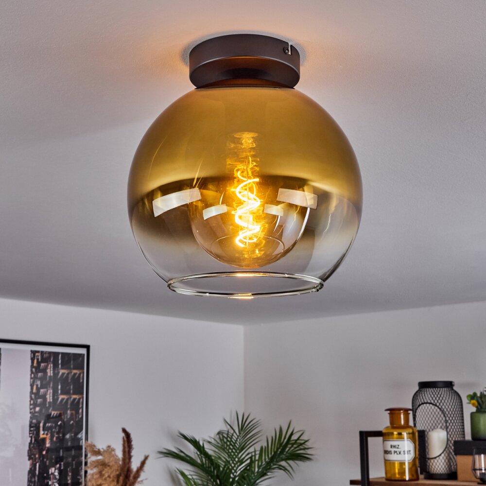 Koyoto Plafoniera Vetro 25 cm Oro, Chiaro, 1-Luce main product photo