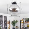 Koyoto  Plafoniera Vetro 30 cm Chiaro, Grigio fumo, 1-Luce