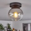 Koyoto  Lampadario a sospensione Vetro 15 cm Cromo, Chiaro, Grigio fumo, 1-Luce