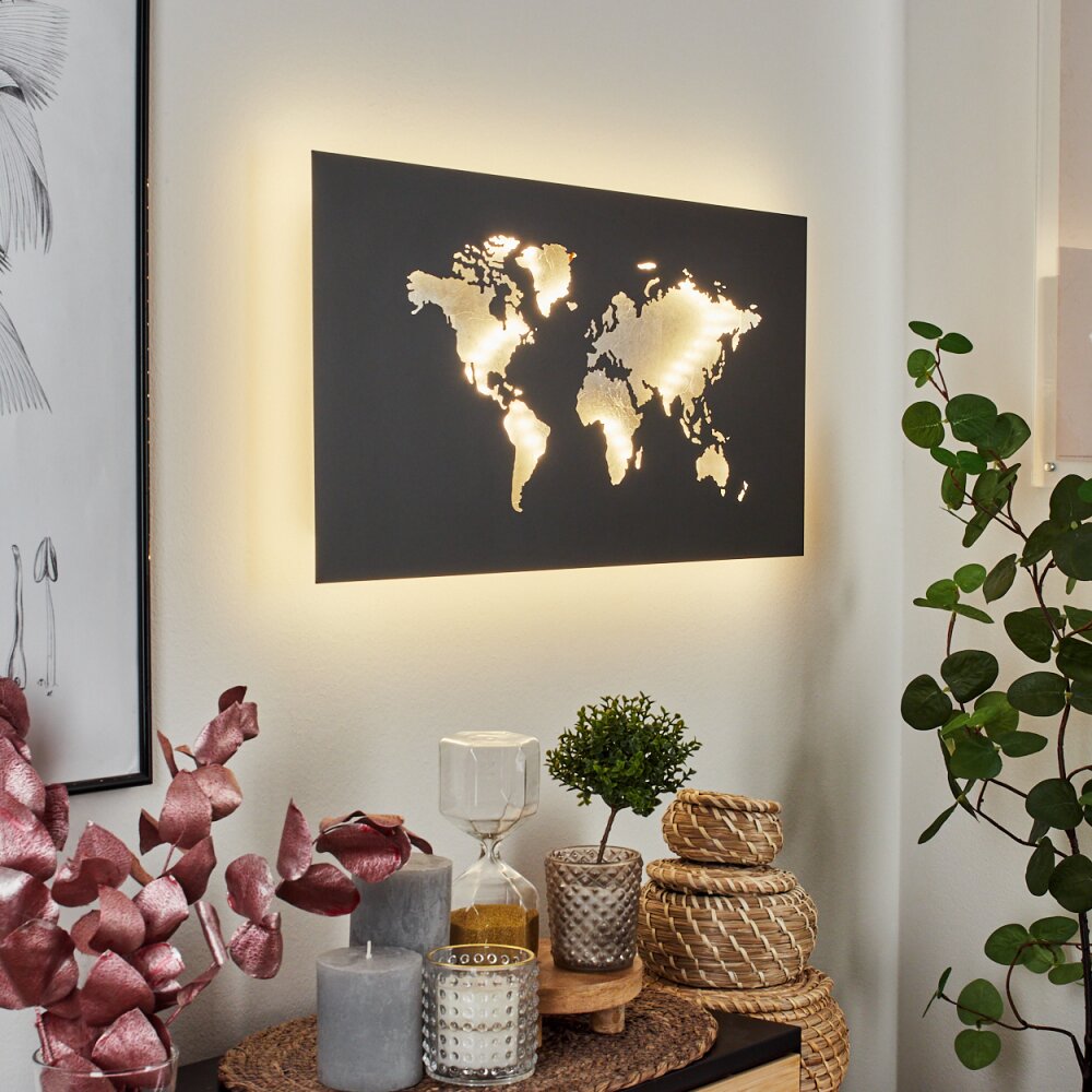 Zabreira Applique LED Nero, Argento, 1-Luce main product photo
