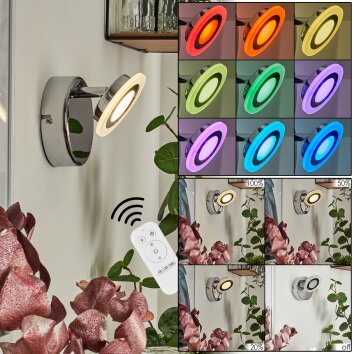 Lucy Applique LED Cromo, 1-Luce, Telecomando, Cambia colore