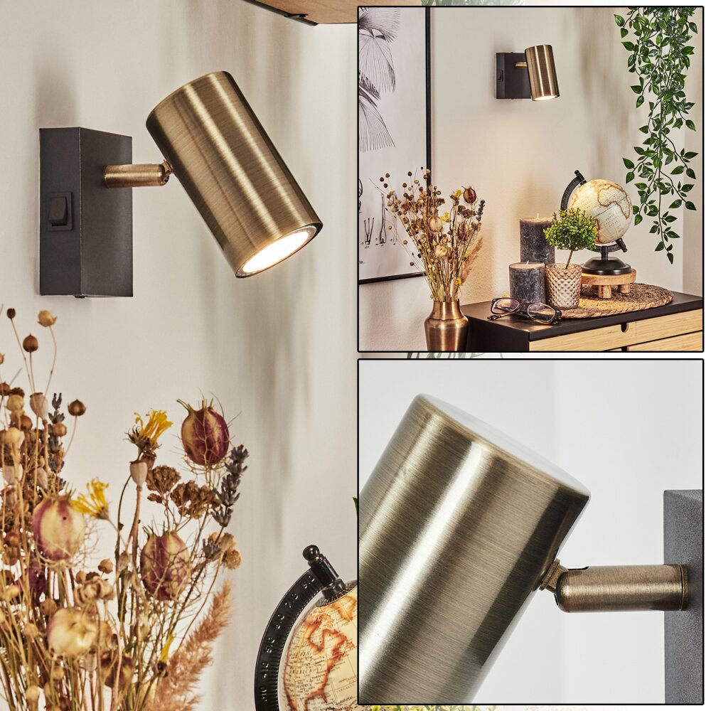 Javel Applique Ottone antico, Nero, 1-Luce main product photo