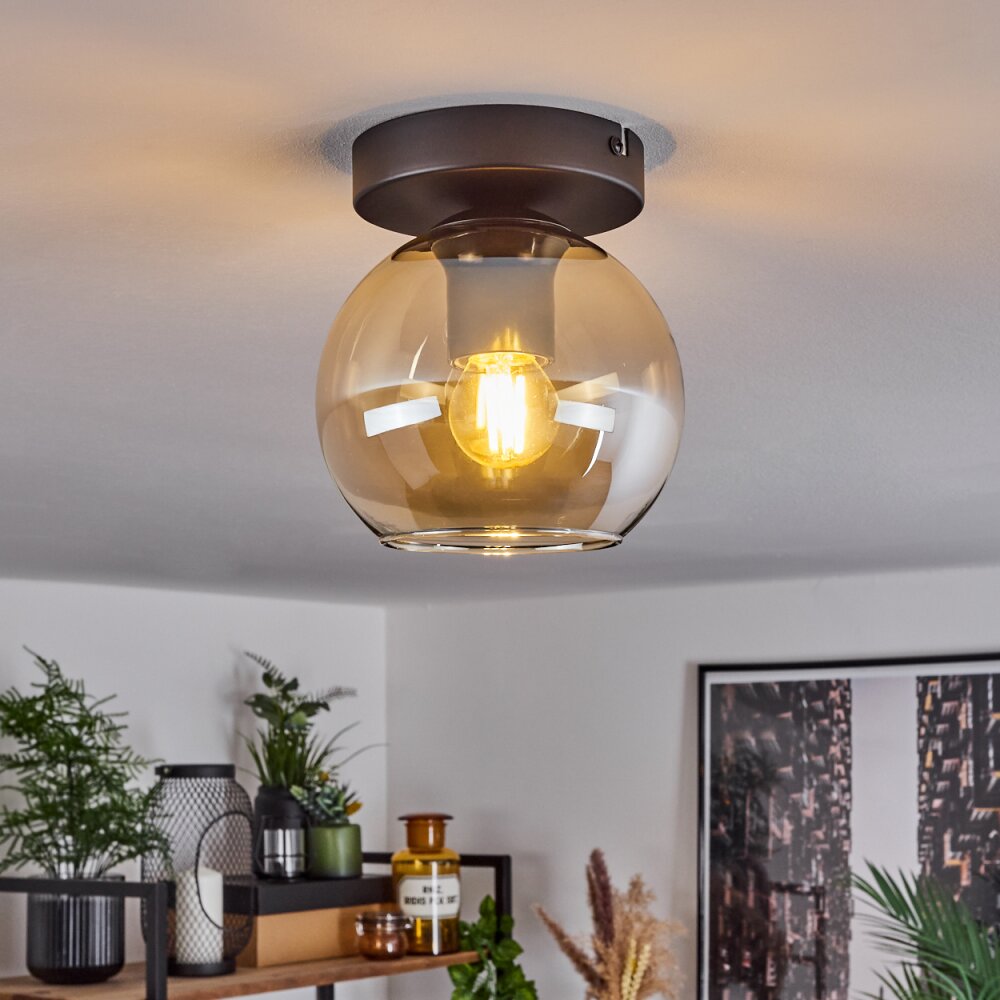 Koyoto Lampadario a sospensione Vetro 15 cm Ambrato, 1-Luce main product photo