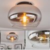 Molloy Plafoniera Cromo, Chiaro, Grigio fumo, 1-Luce