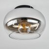 Molloy Plafoniera Cromo, Chiaro, Grigio fumo, 1-Luce