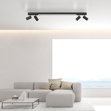 Paul Neuhaus PURE-LINES Plafoniera LED Antracite, 1-Luce, Telecomando