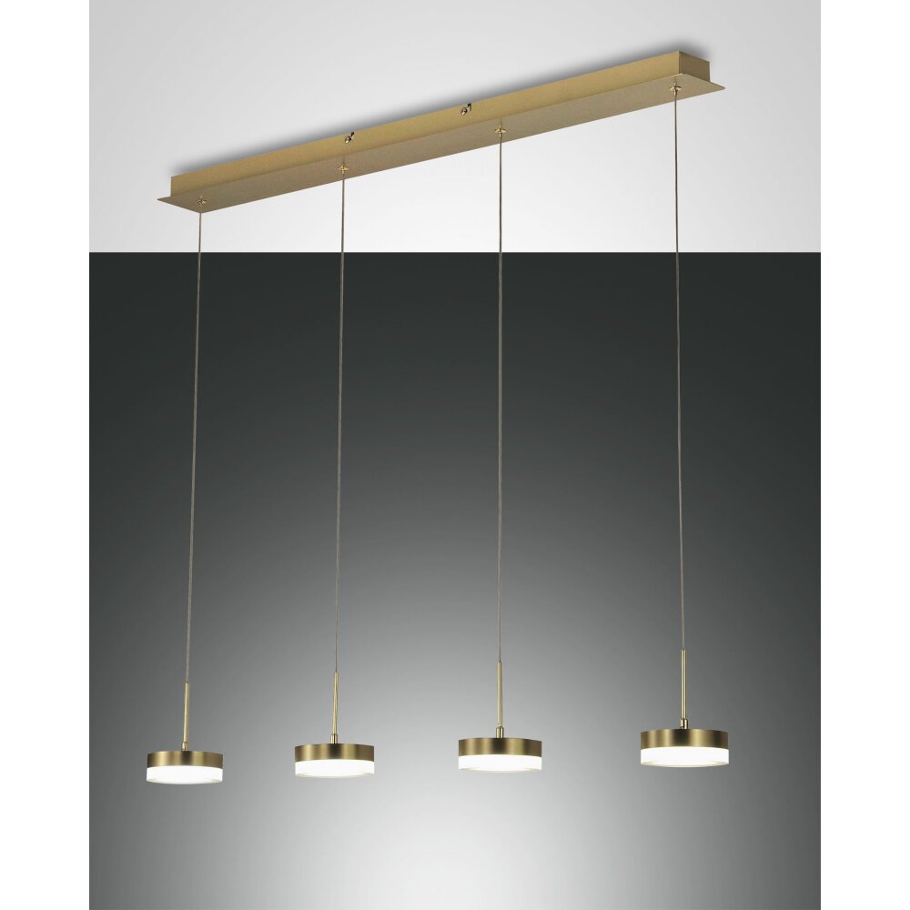 Fabas Luce Dunk Lampada a Sospensione LED Ottone, 4-Luci main product photo