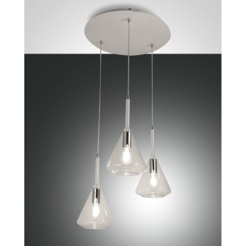 Fabas Luce Tris Lampada a Sospensione Bianco, 3-Luci