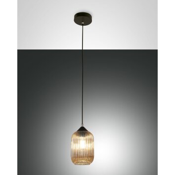 Fabas Luce Aston Lampada a Sospensione Nero, 1-Luce