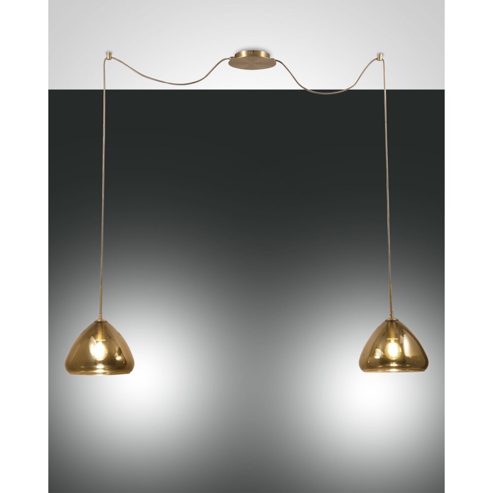 Fabas Luce Glow Lampada a Sospensione Ottone, 2-Luci main product photo