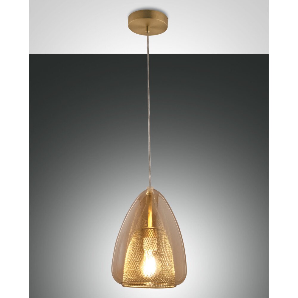 Fabas Luce Britton Lampada a Sospensione Ottone, 1-Luce main product photo