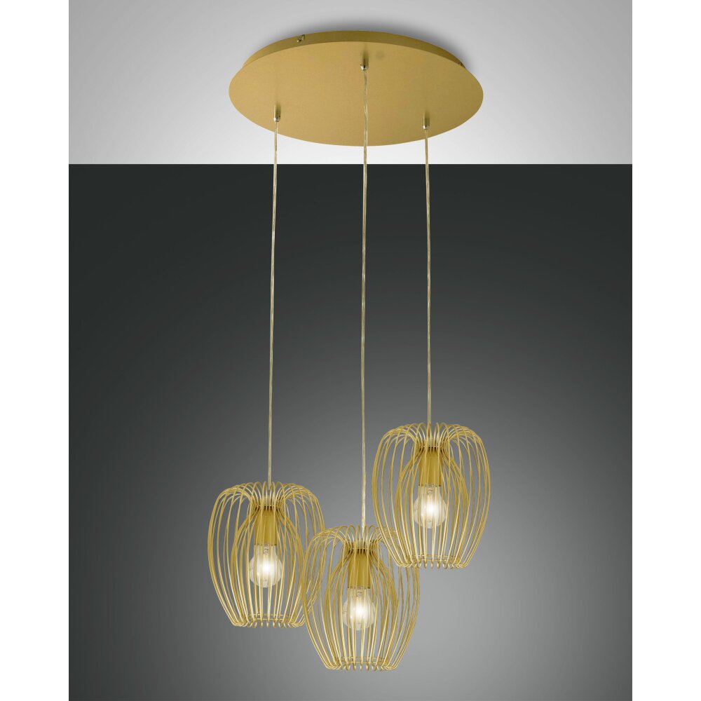 Fabas Luce Camp Lampada a Sospensione Oro, 3-Luci main product photo