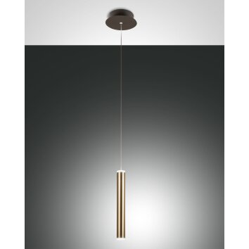 Fabas Luce Prado Lampada a Sospensione LED Oro, Nero, 1-Luce