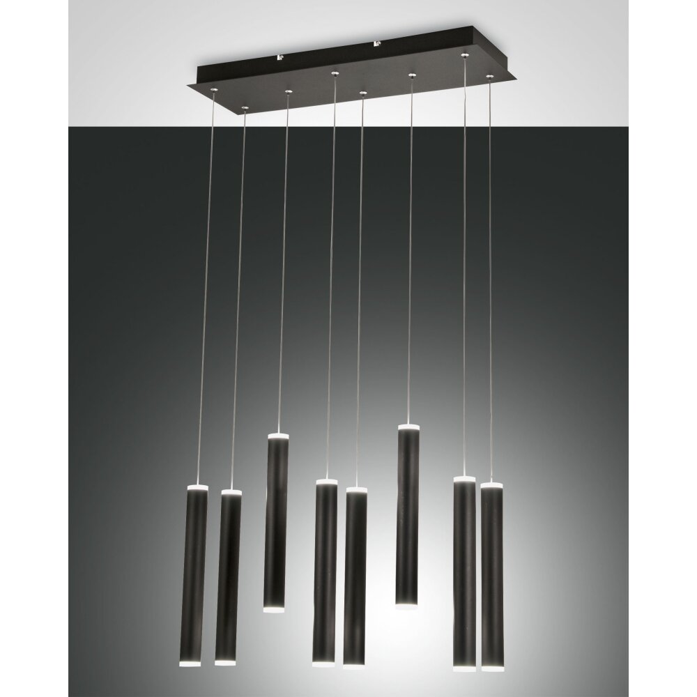 Fabas Luce Prado Lampada a Sospensione LED Nero, 8-Luci main product photo