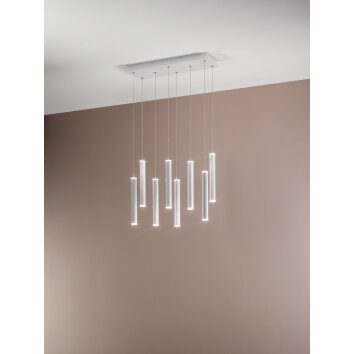 Fabas Luce Prado Lampada a Sospensione LED Bianco, 8-Luci