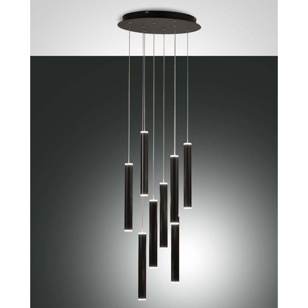 Fabas Luce Prado Lampada a Sospensione LED Nero, 8-Luci main product photo