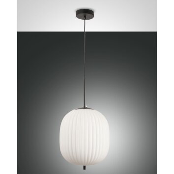 Fabas Luce Domizia Lampada a Sospensione Nero, 1-Luce