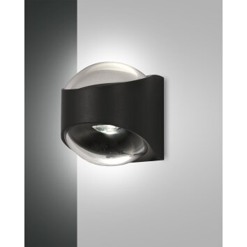 Fabas Luce Remy Applique LED Nero, 1-Luce