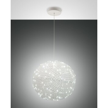 Fabas Luce Sumter Lampada a Sospensione LED Bianco, 1-Luce