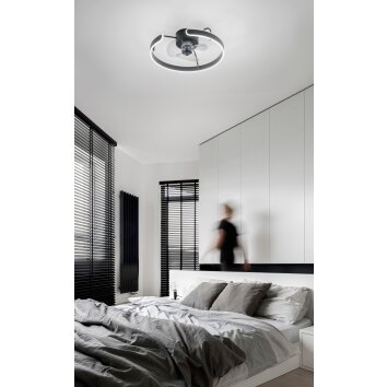 Fabas Luce Savoy ventilatore da soffitto LED Nero, 1-Luce