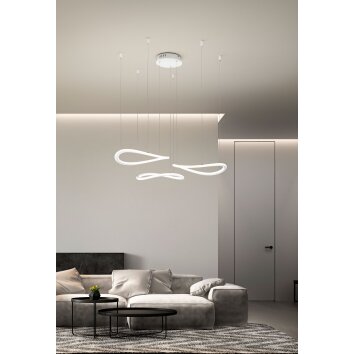 Fabas Luce Tirreno Lampada a Sospensione LED Bianco, 3-Luci