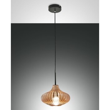 Fabas Luce Budelli Lampada a Sospensione Nero, 1-Luce