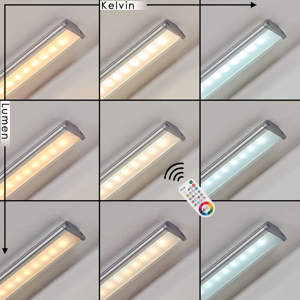 Raivo Illuminazione sottopensile set x 2 LED Nero, Argento, 2-Luci, Telecomando, Cambia colore