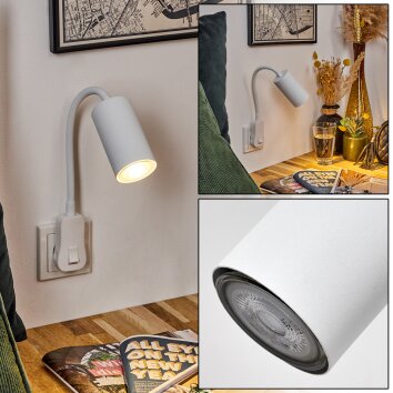 Javel Lampade con presa elettrica Bianco, 1-Luce